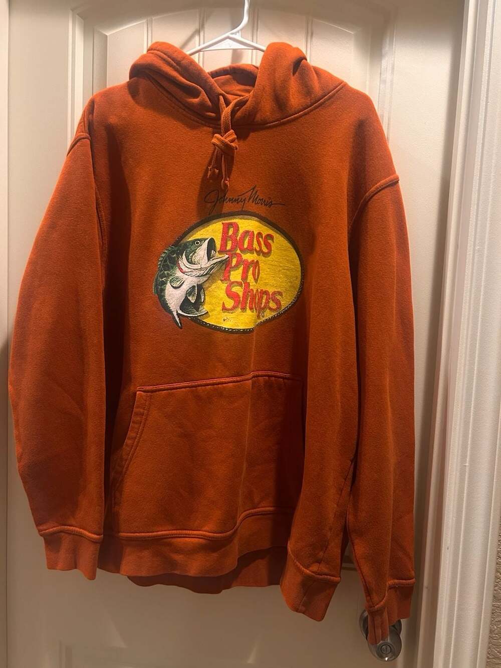 Bass Pro Shops Johnny Morris Signature Logo Pullover Hoodie Rust Orange
